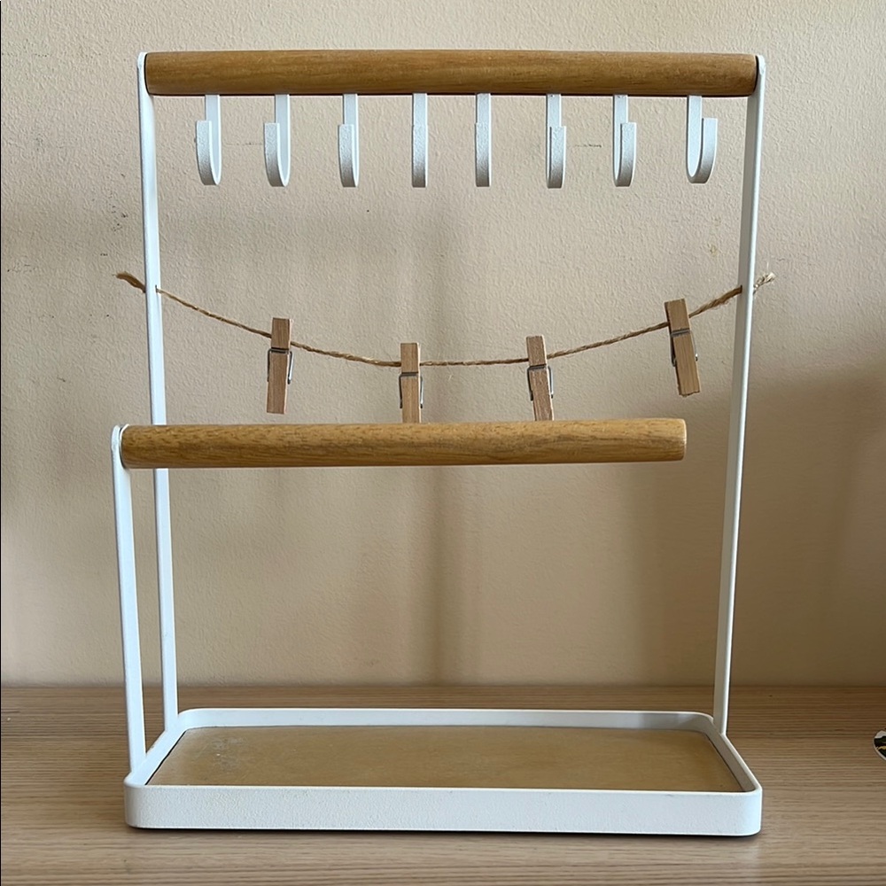 Wood and White Jewelry Organizer